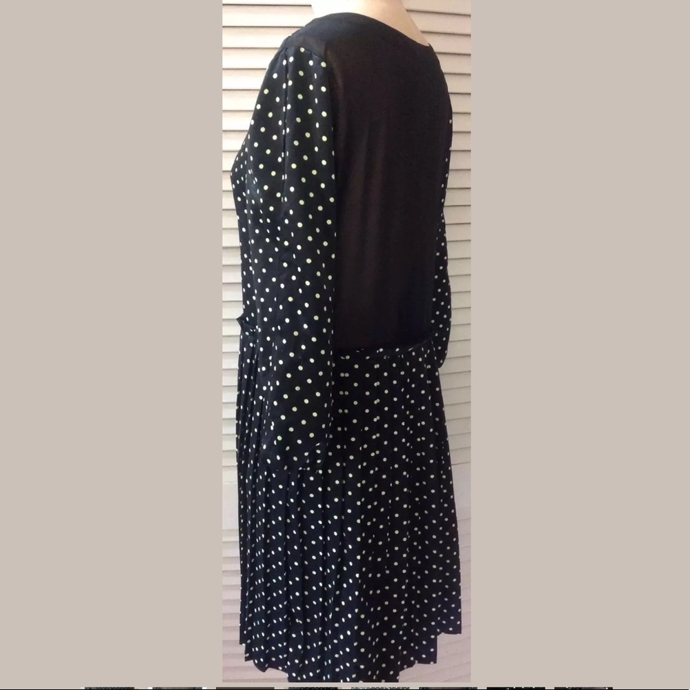Princess Vera Wang Womens Dress size 9 Black Green Polka Dot Sheer Back Casual - Picture 5 of 8